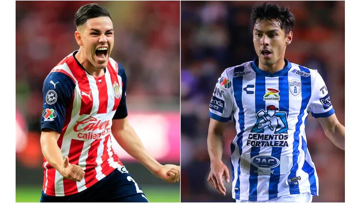 Eduardo Torres of Chivas (left) and Daniel Aveces of Pachuca (right)