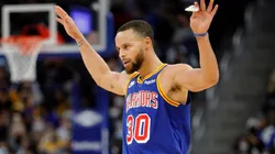 Stephen Curry in action for the Warriors.