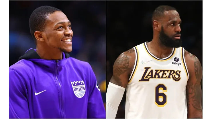 DeAaron Fox of the Sacramento Kings (left) and LeBron James the Los Angeles Lakers (right)