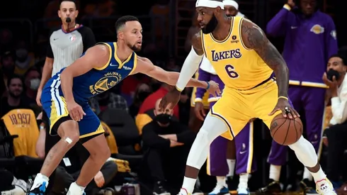 Stephen Curry guarding LeBron James
