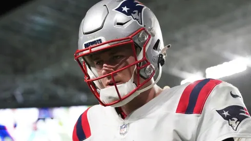 New England Patriots quarterback Mac Jones during the defeat to the Miami Dolphins in Week 18 of the 2021 NFL regular season.