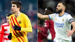 Pique of Barcelona (left) and Benzema of Real Madrid (right)