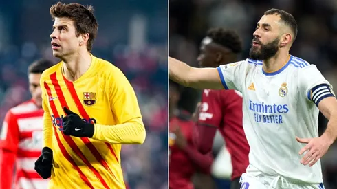 Pique of Barcelona (left) and Benzema of Real Madrid (right)