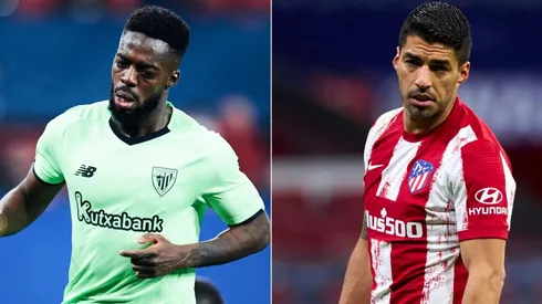 Inaki Williams of Athletic Club (left) and Luis Suarez of Atletico de Madrid (right)