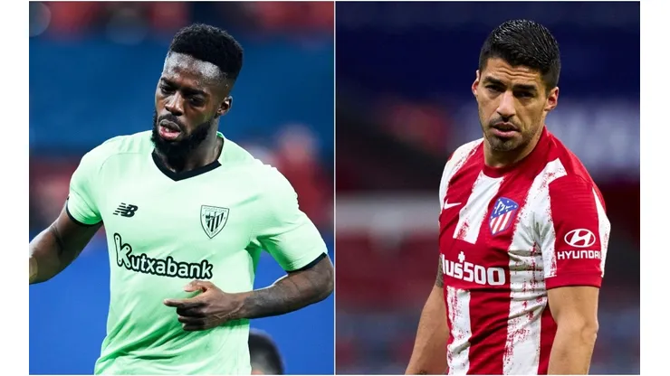 Inaki Williams of Athletic Club (left) and Luis Suarez of Atletico de Madrid (right)