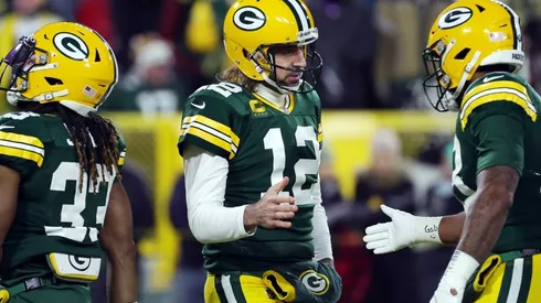 Green Bay Packers players during the 2021 new 18-weeks season