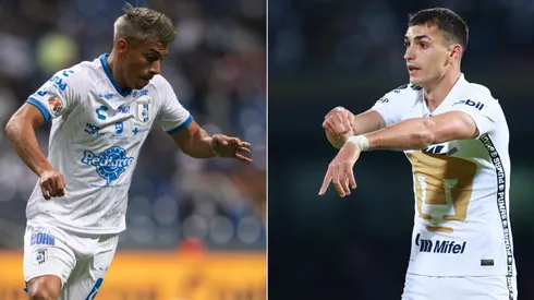 Ángel Sepúlveda of Querétaro (left) and Juan Dinenno of Pumas UNAM (right)