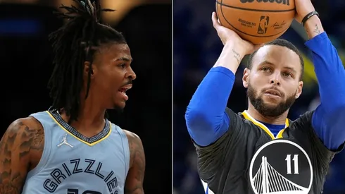 Ja Morant of the Memphis Grizzlies (left) and Stephen Curry of the Golden State Warriors (right)