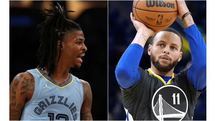 Ja Morant of the Memphis Grizzlies (left) and Stephen Curry of the Golden State Warriors (right)