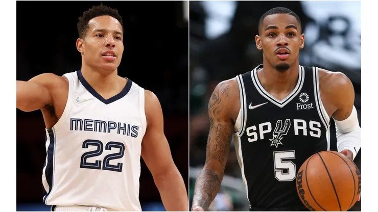 Desmond Bane of the Memphis Grizzlies (left) and Dejounte Murray of the San Antonio Spurs (right)