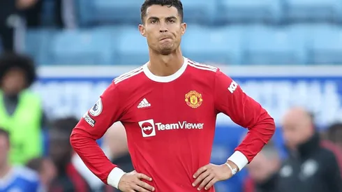 Cristiano Ronaldo of Manchester United looks dejected