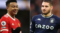 Jesse Lingard of Manchester United (left) and Emiliano Buendia of Aston Villa (right)