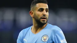 Riyad Mahrez in action for Manchester City.
