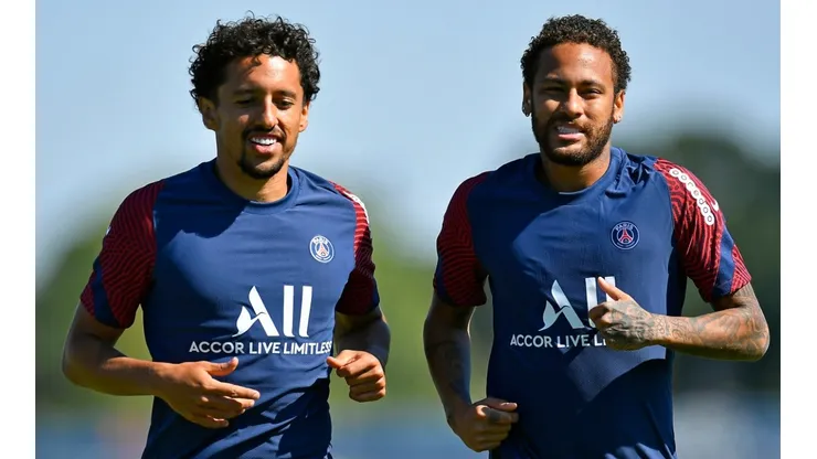 Marquinhos (left) and Neymar could be joined by another Brazilian player at PSG.