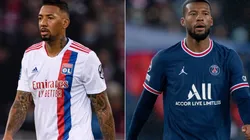 Jerome Boateng of Lyon (left) and Georginio Wijnaldum of PSG (right)