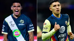 Guillermo Martinez of Puebla (left) and Leonardo Suarez of Club America (right)