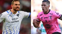 Vincent Janssen of Monterrey (left) and Jonathan Dos Santos of Queretaro (right)