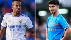Eder Militao of Real Madrid (left) and Carlos Soler of Valencia (right)