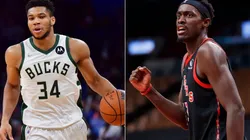 Antetokounmpo of Bucks (left) and Siakam of Raptors (right)