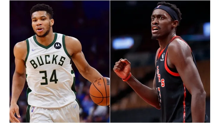 Antetokounmpo of Bucks (left) and Siakam of Raptors (right)