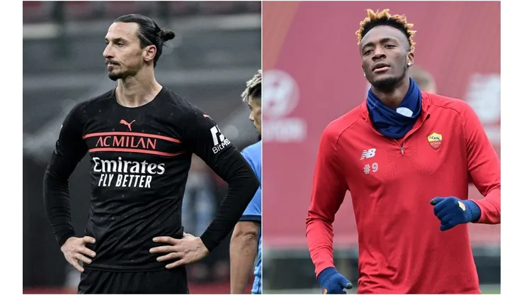 Ibrahimovic of Milan (left) and Abraham of Roma (right)