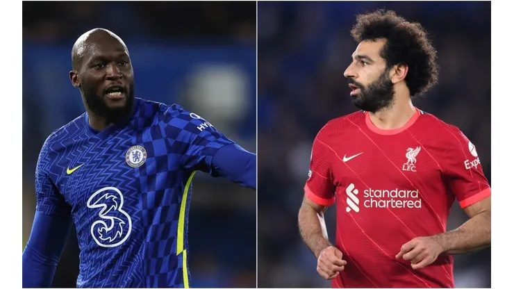Romalu Lukaku (left) of Chelsea and Mohamed Salah (right) of Liverpool