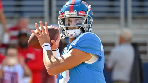 Ole Miss Rebels quarterback Matt Corral in action.