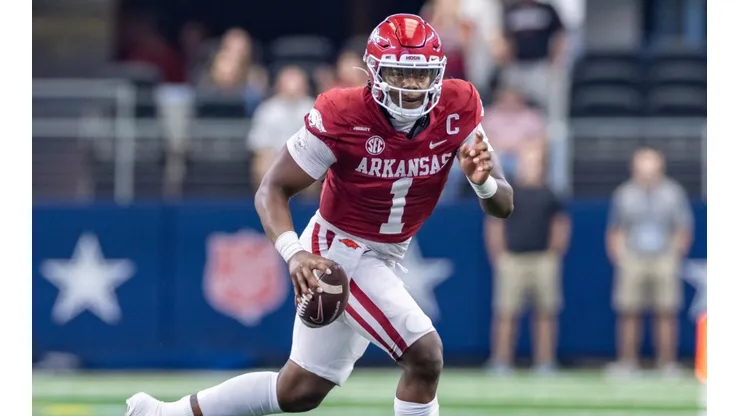 Arkansas Razorbacks quarterback KJ Jefferson.