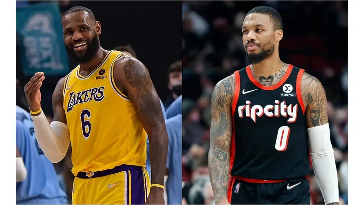 LeBron James of the Los Angeles Lakers (left) and Damian Lillard of the Portland Trail Blazers (right)