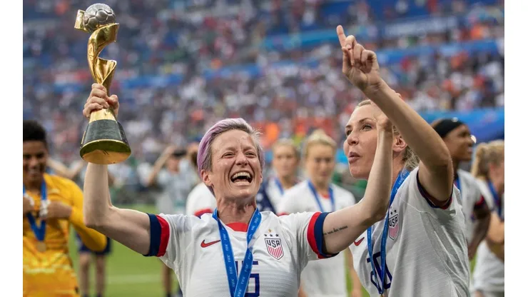 Megan Rapinoe celebrates US Women National Soccer Team conquer in 2019