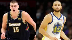 Nikola Jokic of the Denver Nuggets (left) and Stephen Curry of the Golden State Warriors.