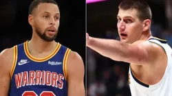 Stephen Curry (left) of Golden State Warrior and Nikola Jokic (right) of Denver Nuggets
