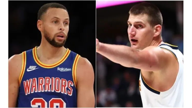 Stephen Curry (left) of Golden State Warrior and Nikola Jokic (right) of Denver Nuggets