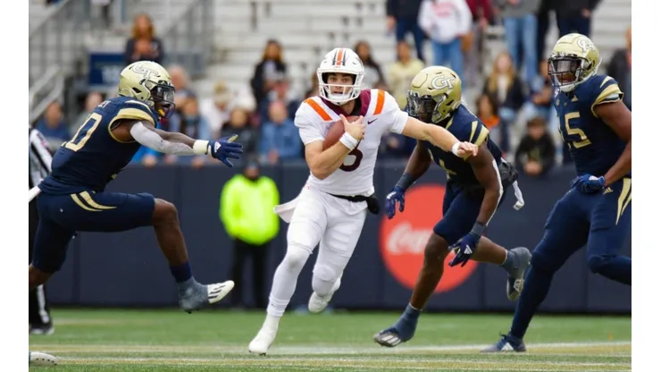 Quarterback Braxton Burmeister of Virginia Tech Hokies