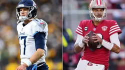 Titans QB Ryan Tannehill (left) and 49ers QB Jimmy Garoppolo.