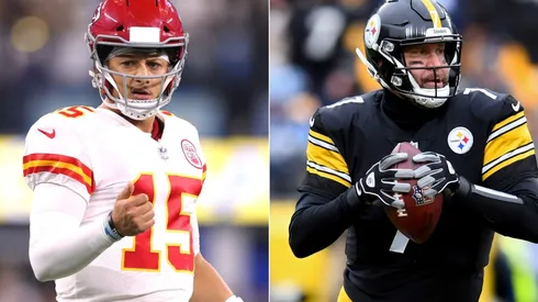 Patrick Mahomes of the Kansas City Chiefs (left) and Ben Roethlisberger of the Pittsburgh Steelers (right)
