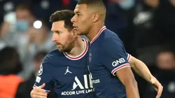 Lionel Messi and Kylian Mbappe during a UEFA Champions League match