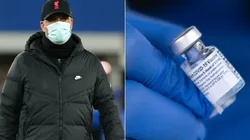 Jurgen Klopp of Liverpool (left) and the Pfizer-BioNTech COVID-19 vaccine (right)