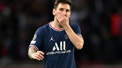 Lionel Messi of Paris Saint-Germain reacts