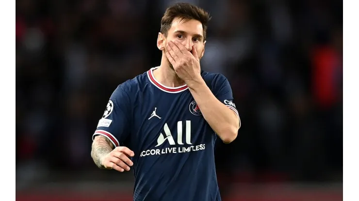 Lionel Messi of Paris Saint-Germain reacts