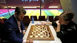 Magnus Carlsen competes against Daniil Dubov in the 82nd Tata Steel Chess Tournament