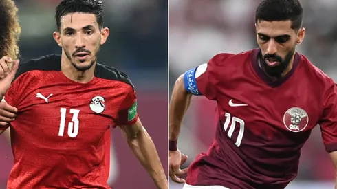 Ahmed Fatouh of Egypt (left) and Hassan Al Haydos of Qatar (right)