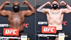 Lewis and Daukaus during the weigh-ins