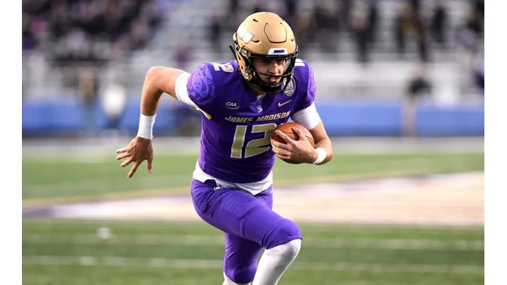 Quarterback Cole Johnson of James Madison Dukes