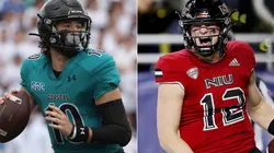 Grayson McCall of the Coastal Carolina (left) and Rocky Lombardi of the Northern Illinois (righ)