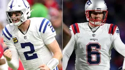 Carson Wentz of the Indianapolis Colts (left) and Nick Folk of the New England Patriots (right)