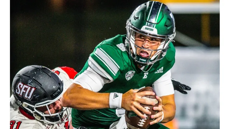 Quarterback Ben Bryant of Eastern Michigan Eagles