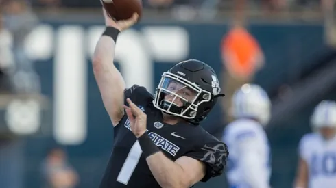 Quarterback Logan Bonner of Utah State Aggies