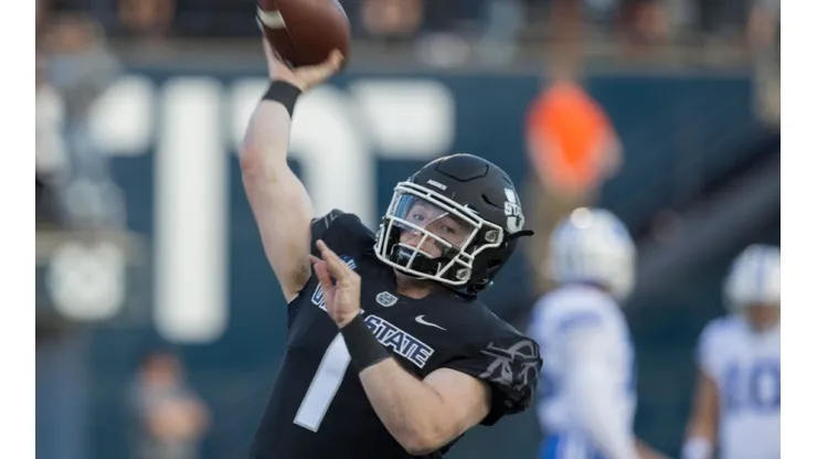 Quarterback Logan Bonner of Utah State Aggies