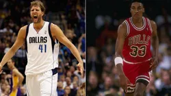 Dirk Nowitzki (left) & Scottie Pippen